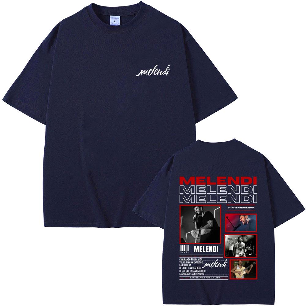 Melendi Tour 2025 Album Print T Shirt Men Women Vintage Gothic Oversized Cotton Tshirt Male Hip Hop Fashion T Shirts Streetwear