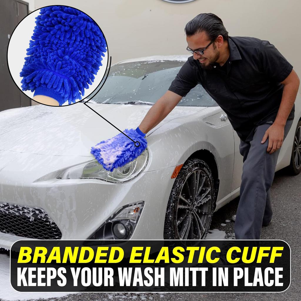 Mikrofiber Biltvättsvamp Rengöring Bilvård Detaljborstar Tvättduk Bilhandskar Stylingtillbehör