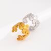 Chrysanthemum Stainless Steel Non-Fading Daisy Ring - Titanium Steel Open Design with Vacuum Electroplating.
