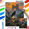 Halloween Digital Oil Painting Raven And Mysterious Castle Theme Coloring Painting Hand Painting Home Decoration