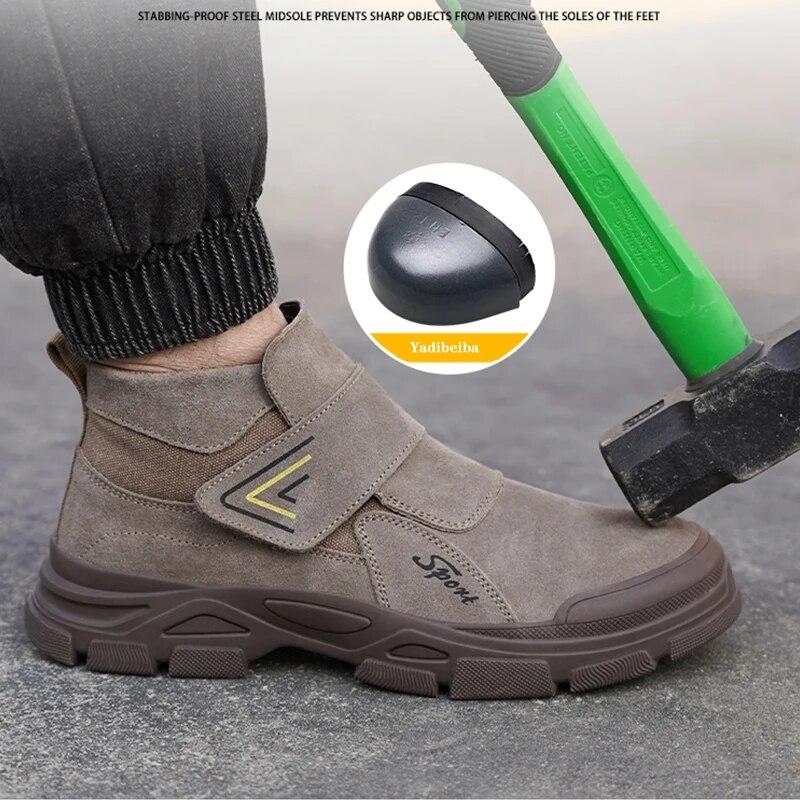 Welder Work Shoes Steel Toe Safety Boots Men Women Indestructible Shoes Men Safety Shoes Anti-Slip Puncture-Proof Work Shoes