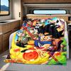 1 ks flanelová deka s potiskem Son Goku, Vysoce kvalitní pro všechna roční období, Domácí dekorace, Teplo a pohodlí, Perfektní jako vánoční dárky