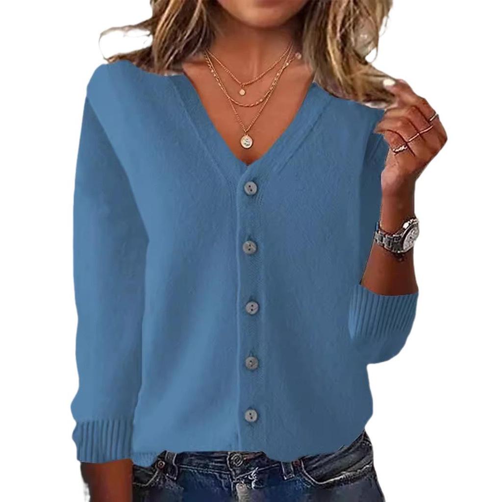 Damen Strickjacke: Frühling-Sommer Langarmpullover, Übergröße Herbst-Oberbekleidung