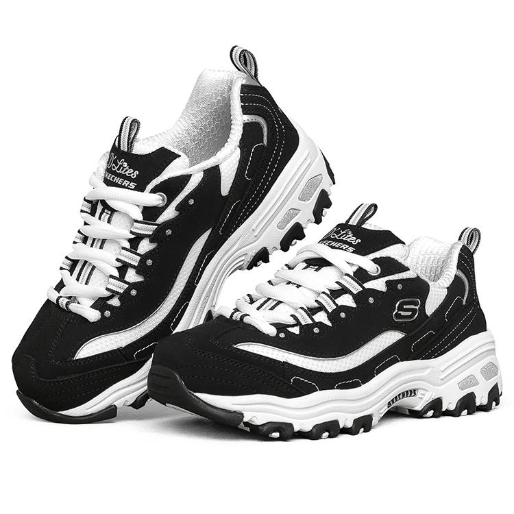 (GS) Skechers D'Lites 'Black White' Kids' 80587L-BKW
