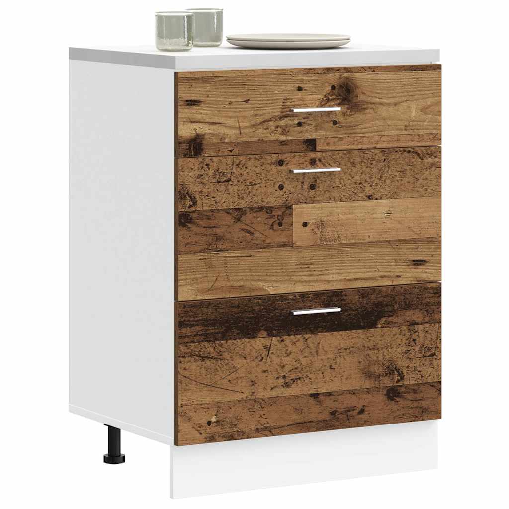 Lyon Kitchen Base Cabinet Rustic Wood Look Particleboard
