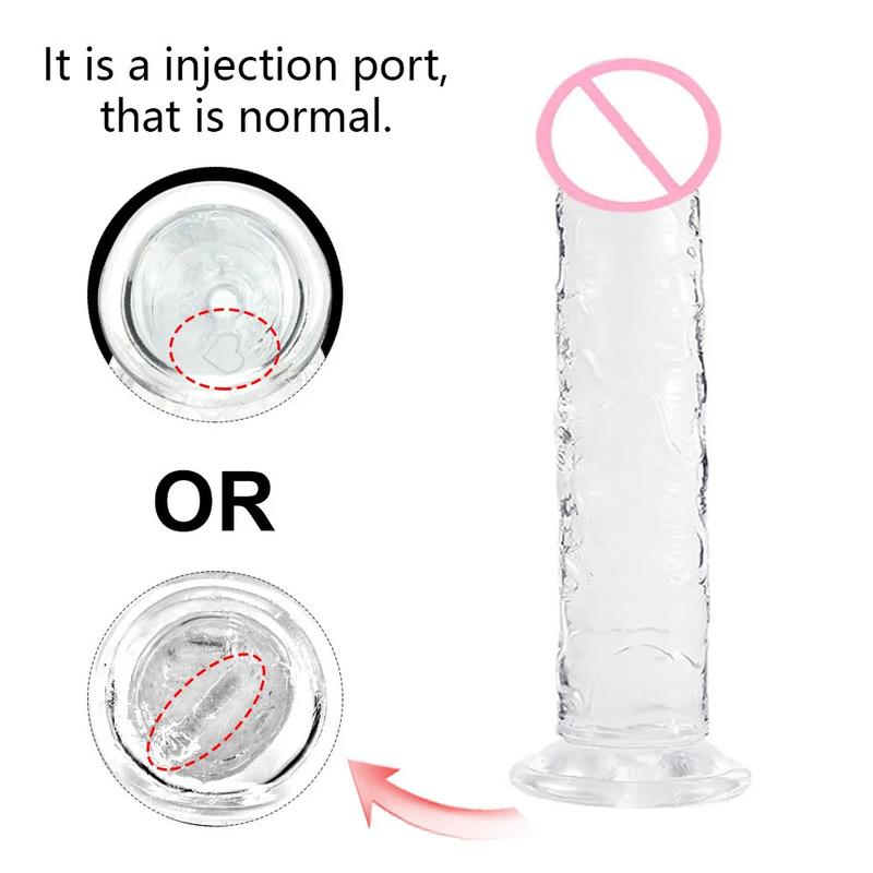Realistic G-Spot Jelly Dildo Silicone Penis with Suction Cup Butt Plug Anal Toys Sex Toys for Women Female Masturbation Pussy