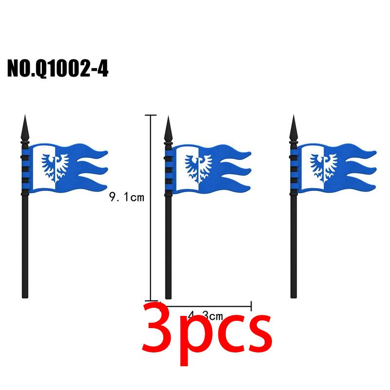 Mittelalterliche Militärburg Ritter Bausteine Reitpferd Wolf Bär Elefant Tier Weste Waffe Fahne Sattel Spielzeug Ziegelstein Geschenk A06