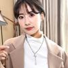 Short Trendy Mk Letter Tassel Necklace With Eyecatching Design Geometric
