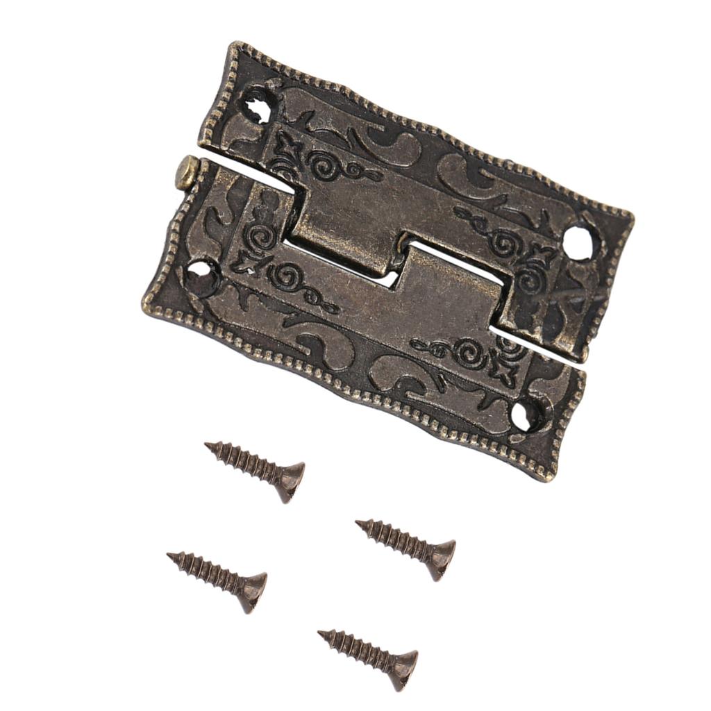 10Pcs 0 Degrees  270 Degrees  Antique Bronze Cabinet Jewelry Box Hinges Door Furniture Wood Case