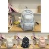 Lightweight Candy Color Dual Shoulder Bag With Nylon Material And Spacious Capacity For Students