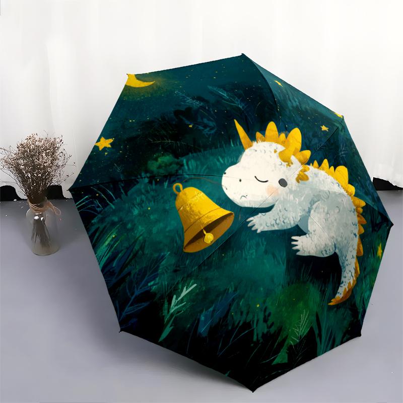 1 PC Automatic Folding Umbrella - Dragon Pattern, Portable & Foldable Design with 8 Ribs, Christmas Birthday Gifts