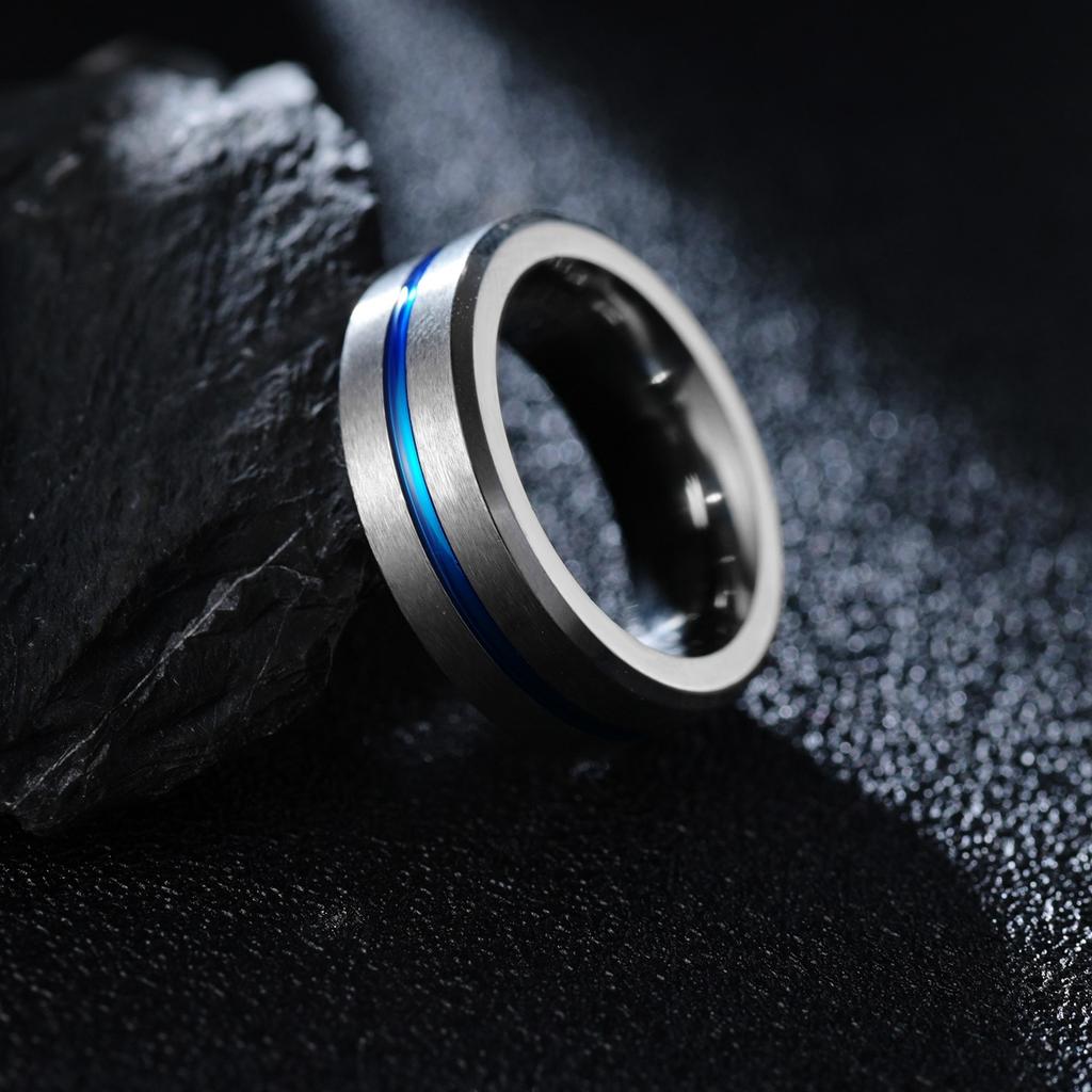 European and American Popular Men's Jewelry 8mm Frosted Men's Ring Ring