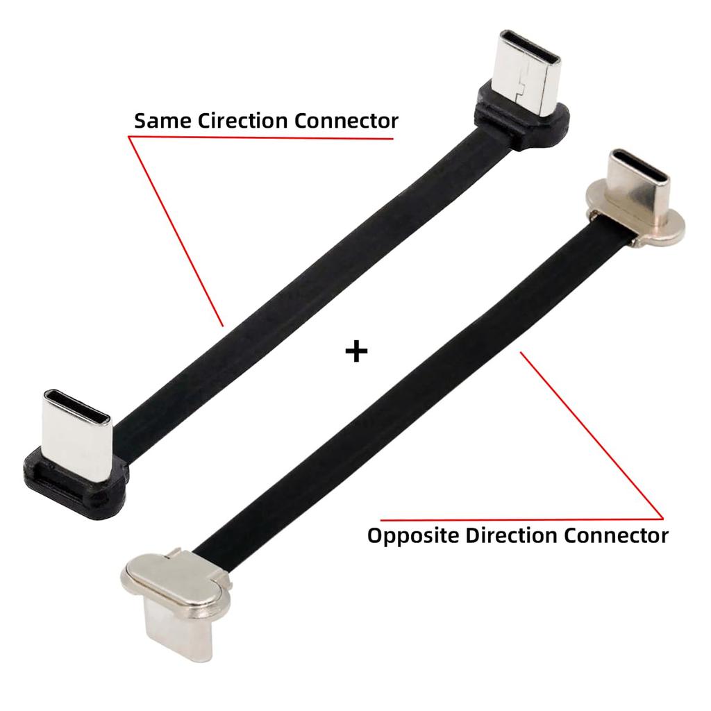 NFHK Angled To Flat Power USB Data Cable 65W Fast Charging for and Cell Phones 2pcs/Lot USB-C Type-C USB-C Ultra-Thin 2.0 Laptops, Tablets,