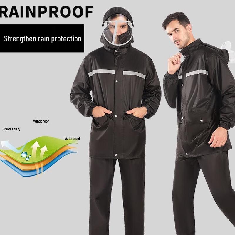 Adult Heavy-Duty Reflective Split Rain Suit