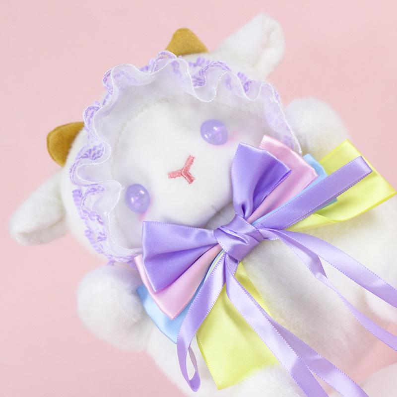 Lolita Little Lamb Plush Toy - Cute White and Pink Adorable Doll, Perfect Girls' Birthday Gift