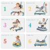 Baby Multi-Functional Comfortable Walker With Awning Anti-Rollover Baby Walker Can Sit Adjust And Shake The Walker For Boy Girls