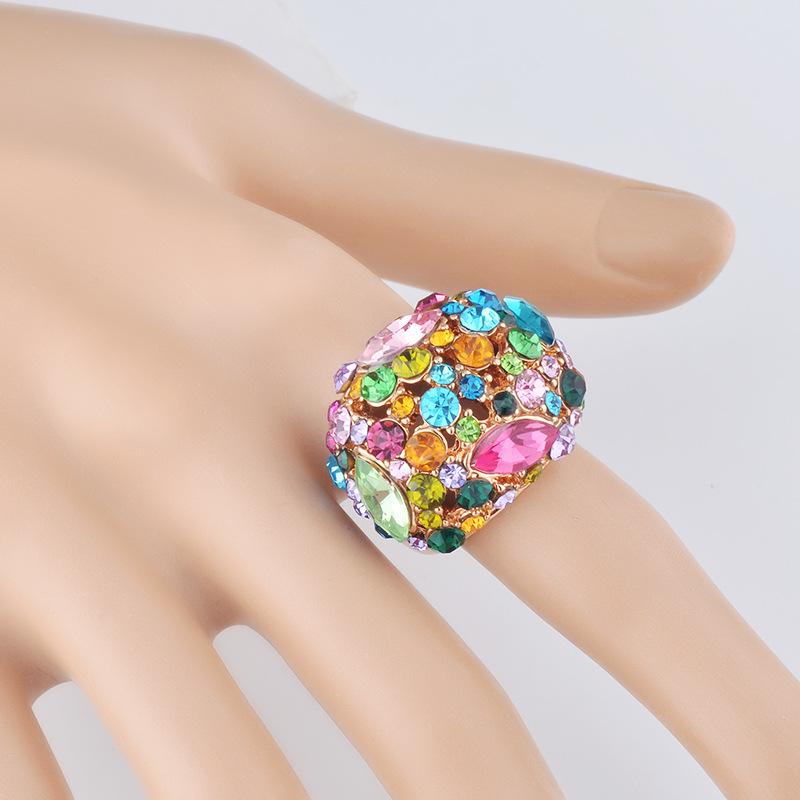 Diseño de Joyería de Lujo Anillos Vintage para Mujer Anillo de Boda Estético Accesorios de Moda Anillo de Pareja Joyería de Cristal