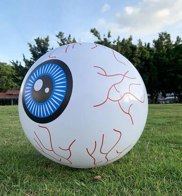 Large Halloween Inflatable LED Remote Control Illuminated Pumpkin Eyeball Balloon Haunted House Outdoor Decoration Horror Prop