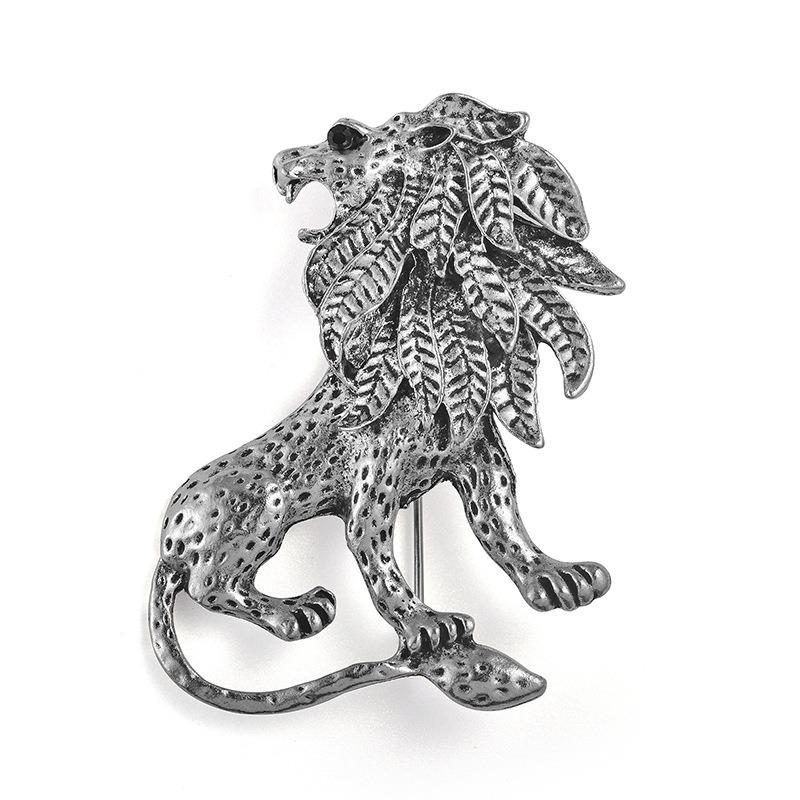 Vintage Gold Lion Brooch Fashion Simple Men'S Coat Suit Brooch Casual Fashion Brooch