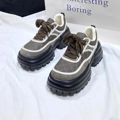Thick-soled Casual Women's Autumn and Winter New Low-top Sports Shoes Women's Retro High-heeled Casual Non-slip Classic Sneakers