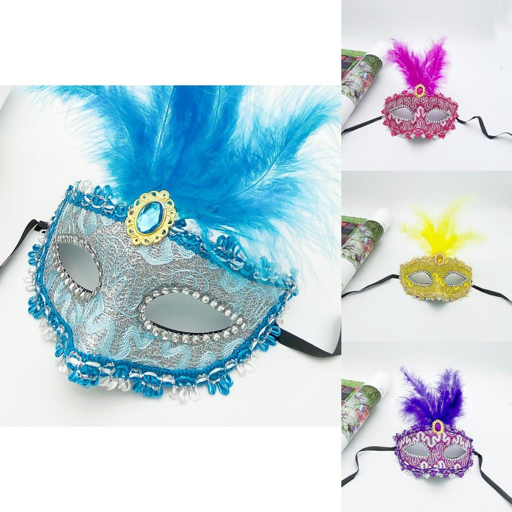 Halloween Costume Mask With Soft Feathers For Themed Events And Photo Shoots