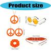 1970er Hippie Schmuck Accessoires Gestricktes Stirnband Halskette Ohrring Haargummi Brille für Damen 70er 60er Mottoparty