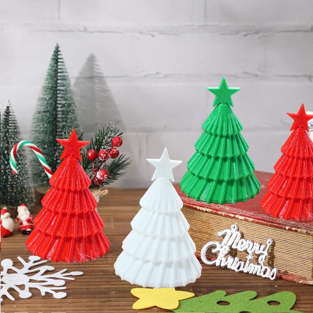 XS3D002 Luminous 3D Christmas Tree Ornament - Festive Party Desktop Decoration