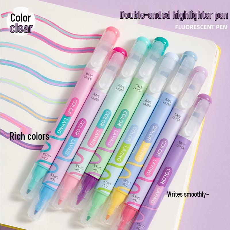 Newcomer Special: Double-Headed Layered Color Highlighter Pen Set (6 pcs)