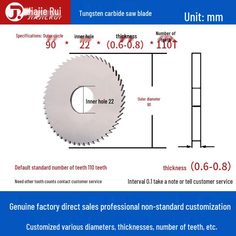 Tungsten Carbide Circular Saw Blade Milling Cutter for Slotting - Outer Diameters: 20/30/40/60/80/100