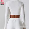 Womens Seamless Long Sleeve Crop Top Yoga Running Pilates Gym Workout - Ultra Stretch Modal Spandex