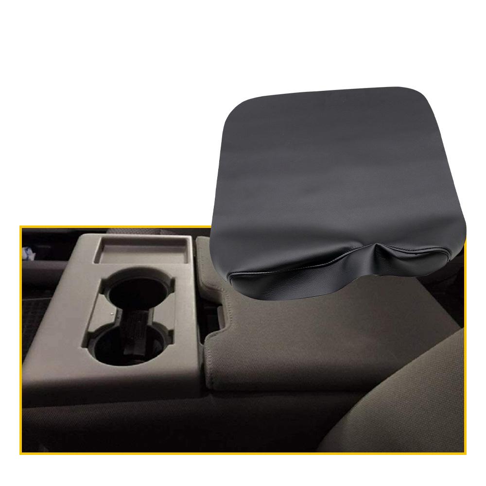 

Microfiber Leather Console Armrest Lid Skin Cover Black For F150 2015-2019