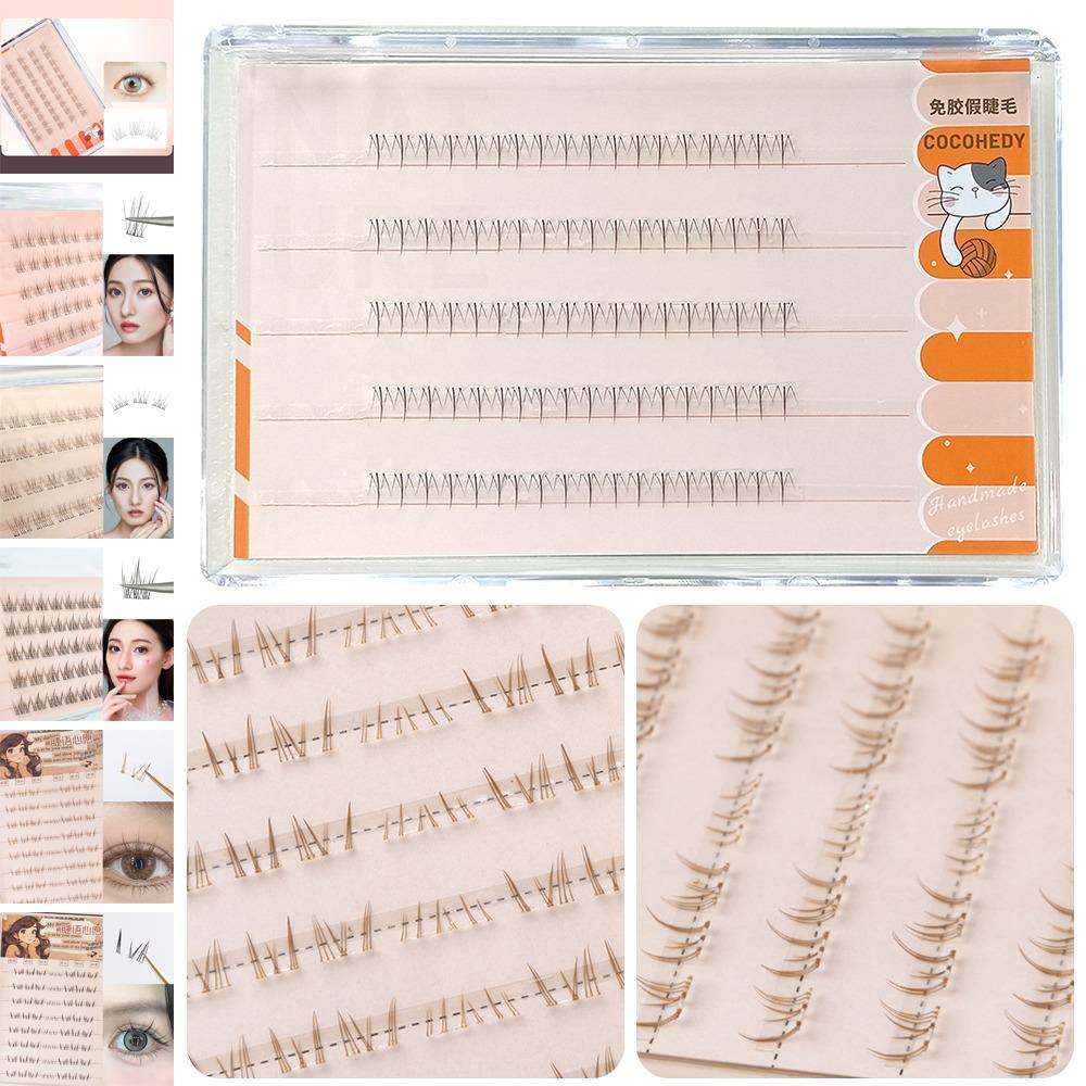 No Need Glue Self Adhesive Cluster Lashes Natural Look Segmented Eyelashes Women's Beauty