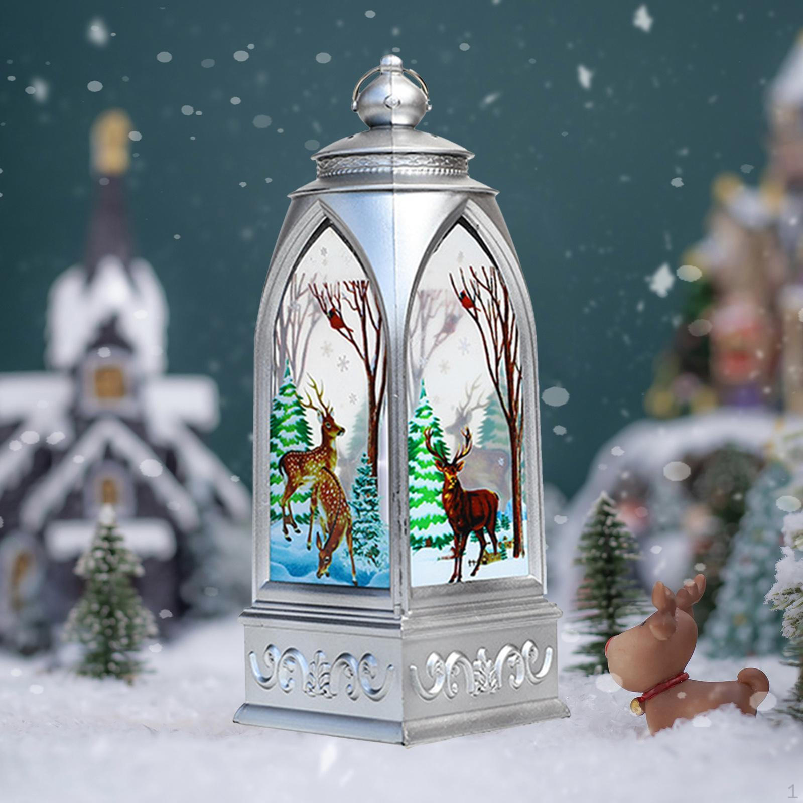 Рождественский фонарь светодиодный украшение снеговик подвесное освещение для декора Elk Silver L