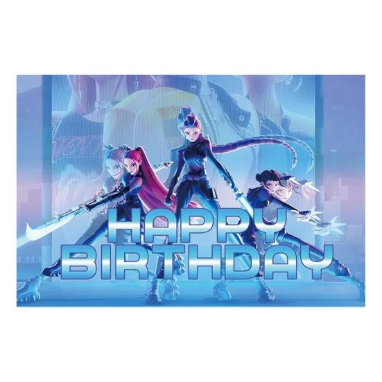 

Фоновая ткань Демон Фильм Охотники С Днем Рождения Баннер Задник Подвесная ткань Украшение Детские товары для вечеринки J