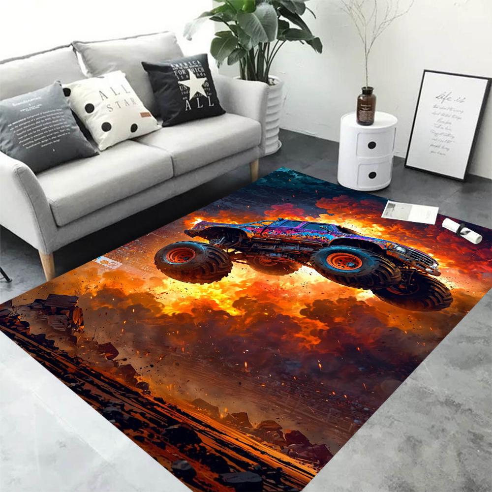 Граффити Мультяшный Крутой Внедорожник Ковер Детская Игровая Нескользящий Мягкий Напольный Коврик Спальня Домашний Декор Ковры Гостиная 50X80CM
