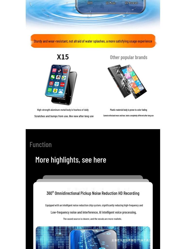 WLAN-fähiger MP4/MP5-Player: Tragbares Vollbildgerät für Musik, Video, Bluetooth und E-Book-Lesen
