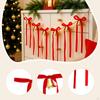 12Pcs Christmas Tree Velvet Bows with Twist Ties Decorative Ornaments Bells Garland for