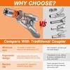 THINKWORK 12000PSI Upgrade Grease Gun Powerful Lock-On Grease Gun Coupler Durable Compatible with 1/8 Inch NPT Grease Gun Fittings
