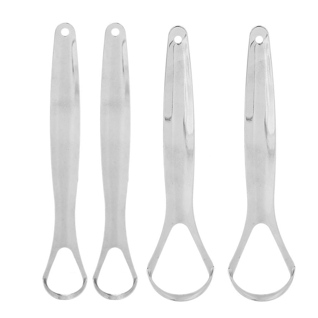 2pcs Adult Tongue Scraper Portable Reusable Stainless Steel Freshen Breath Tongue Cleaner