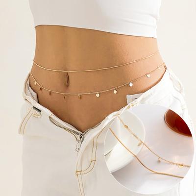 Taillenkette, doppellagig, voller Glanz, Bauchgürtel, Taillenkette, Zubehör