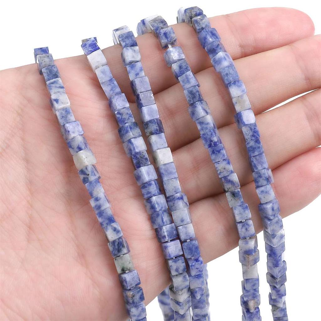 4mm Natural Stone Square Cube Beads Tiger Eye Agate Quartz Aventurine Stone E Spacer Loose Beads for Jewelry Making  85pcs 38cm