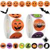 Halloween Stickers for Kids, 1000 Pcs Byhoo Halloween Pumpkin Bat Spider Stickers Roll, 16 Vibrant Colors and Designs, Round Seal Label Stickers,