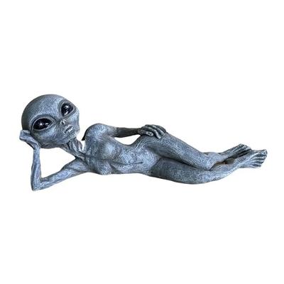 1ks Mimozemská pryskyřičná socha, Halloweenské kreativní sochy, Domácí dekorace Zahradní dekorace