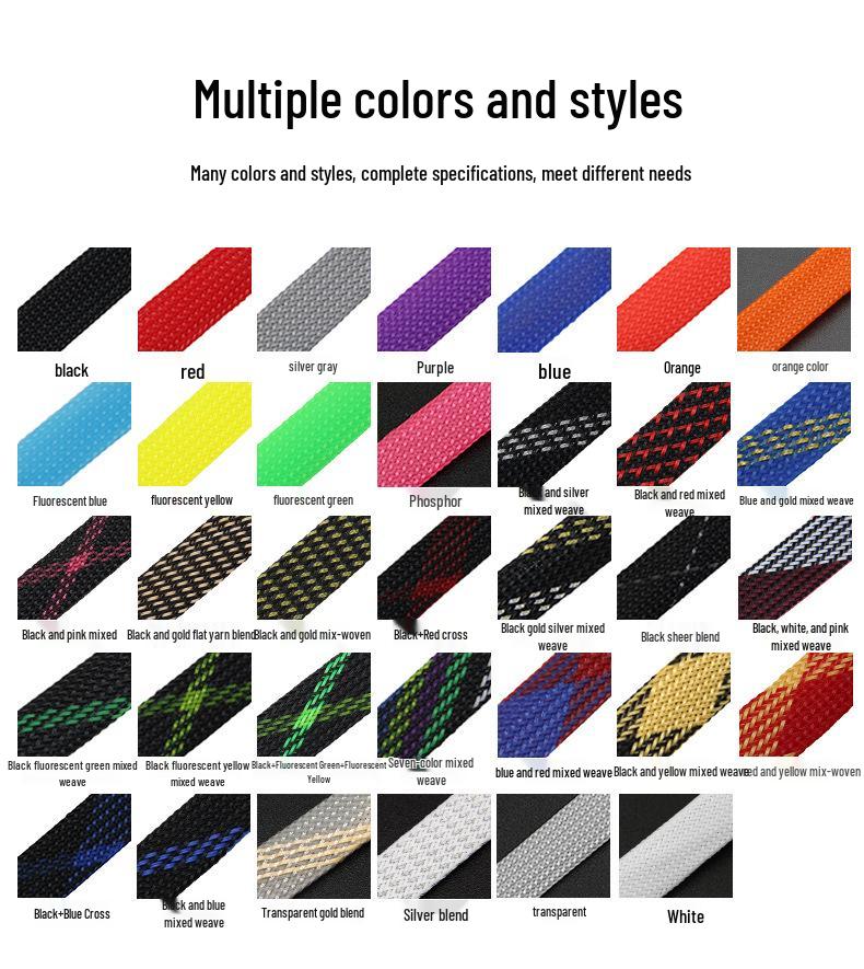 PET Braided Expandable 3mm Snakeskin Mesh Audio Cable Sleeve, Nylon Shockproof, 5 Meters