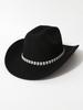 European and American retro butterfly diamond-encrusted western cowboy hat men's and women's stage jazz hat pearl wedding bride hat