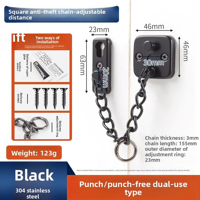 Anti Theft Chain Stainless Steel Door Bolt Entrance Door Lock Buckle Hotel Security Chain Lock Anti Thief Latch