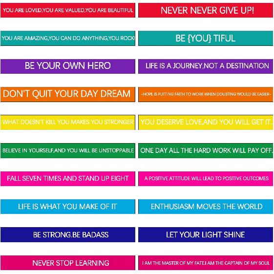 60 Pieces Motivational Quote Rubber Wristbands Colored pirational Silicone Bracelets Stretch Unisex Wristbands for Women Men Gifts, 20 Styles