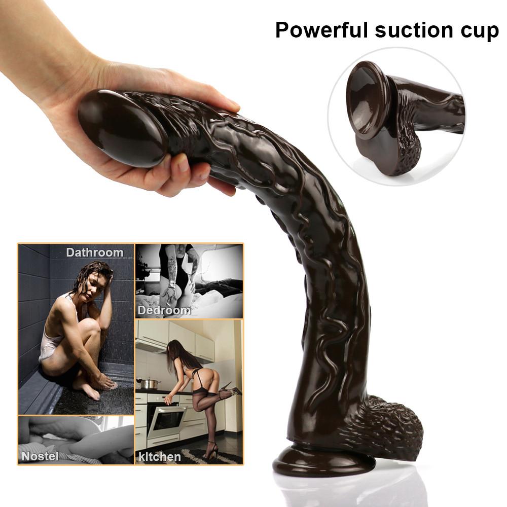 Brown 42cm Skin Sensation Realistic Dildos Soft Big Penis Powerful Suction Cup Dildo Sex Toys for Woman and Man 18+  dildo
