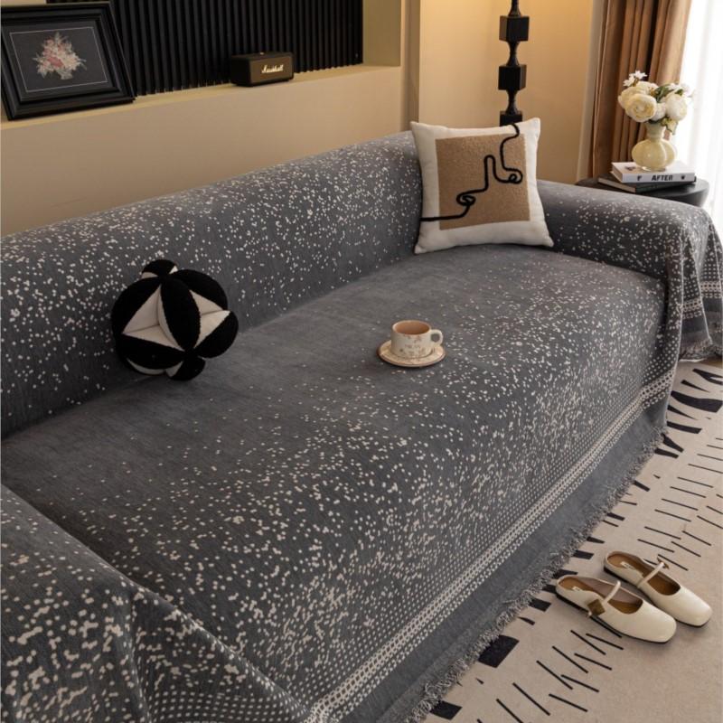 Vintage All-Season Universal Couch Camping Blanket Chenille Full Stars Sofa Cover Full Coverage Non-Slip Couch Protector 180x130cm