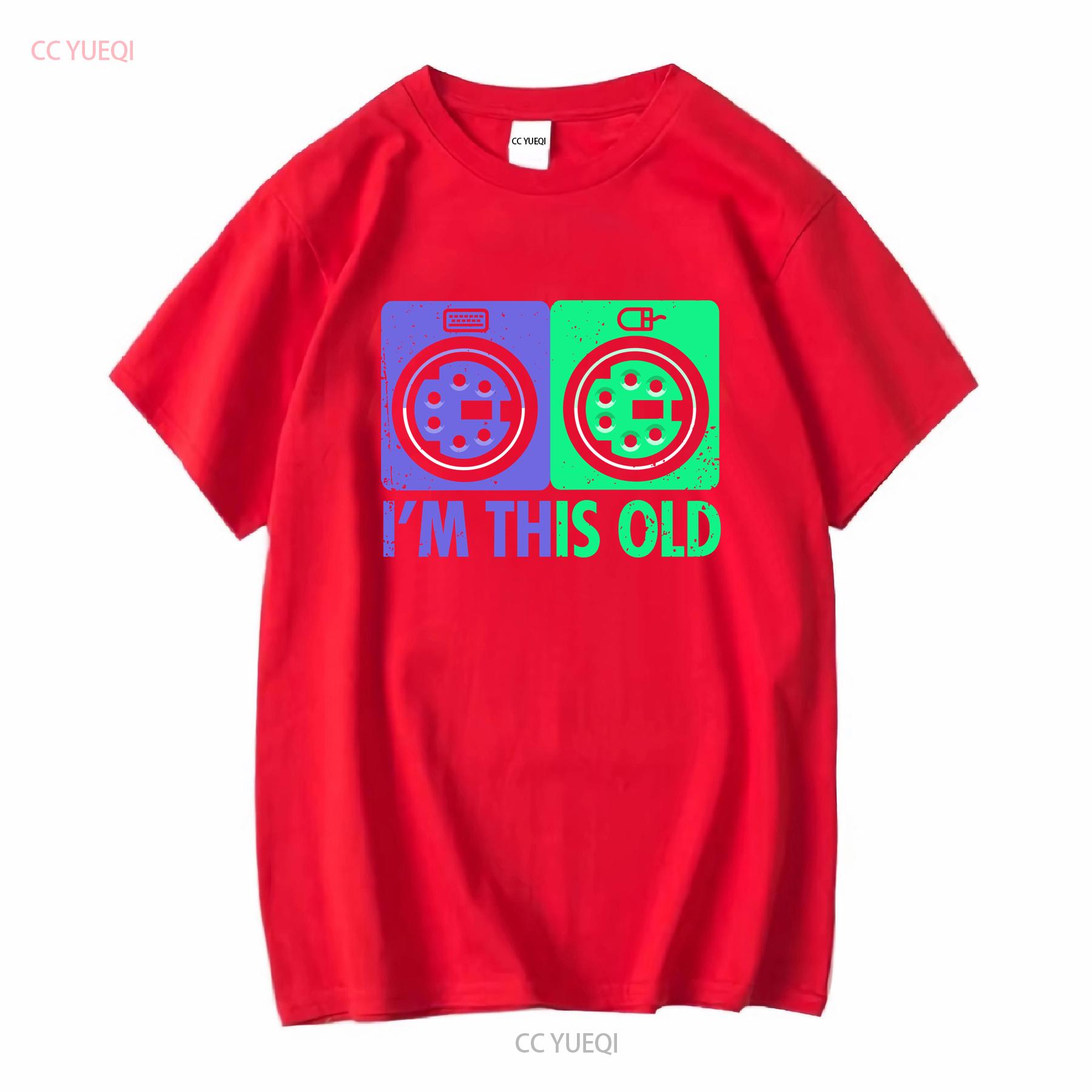 Im this old funny retro computer T Shirt long or short sleeves vintage Washed Stylish graphic homme Casual S